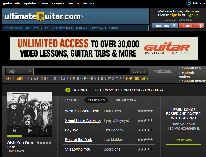 Ultimate Guitar:在线吉他乐谱分享网站官网